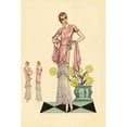 thumbnail image 3 of Vintage Fashion 13x18 Black Modern Framed Museum Art Print Titled - Party Dress in Pink and Blue, 3 of 5