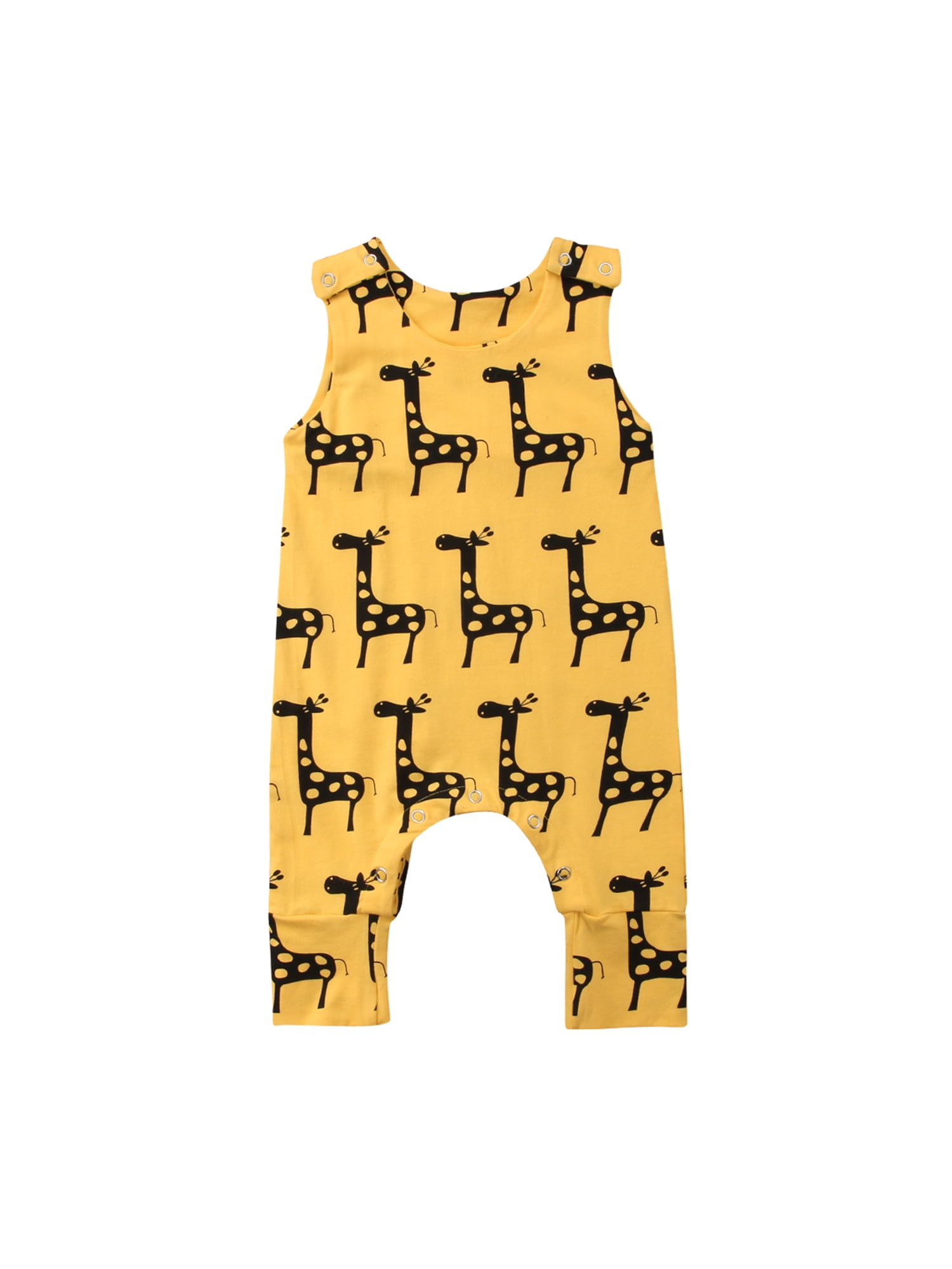 Newborn Infant Baby Boy Girl Sleeveless Cartoon Romper Jumpsuit Outfits Clothes 