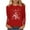 Red, variant on Qulqfy Christmas Tops for Women Red Xmas Crew Neck Plus Size Long Sleeve Religious Cozy Christian Tops Family Christmas Shirts for Women