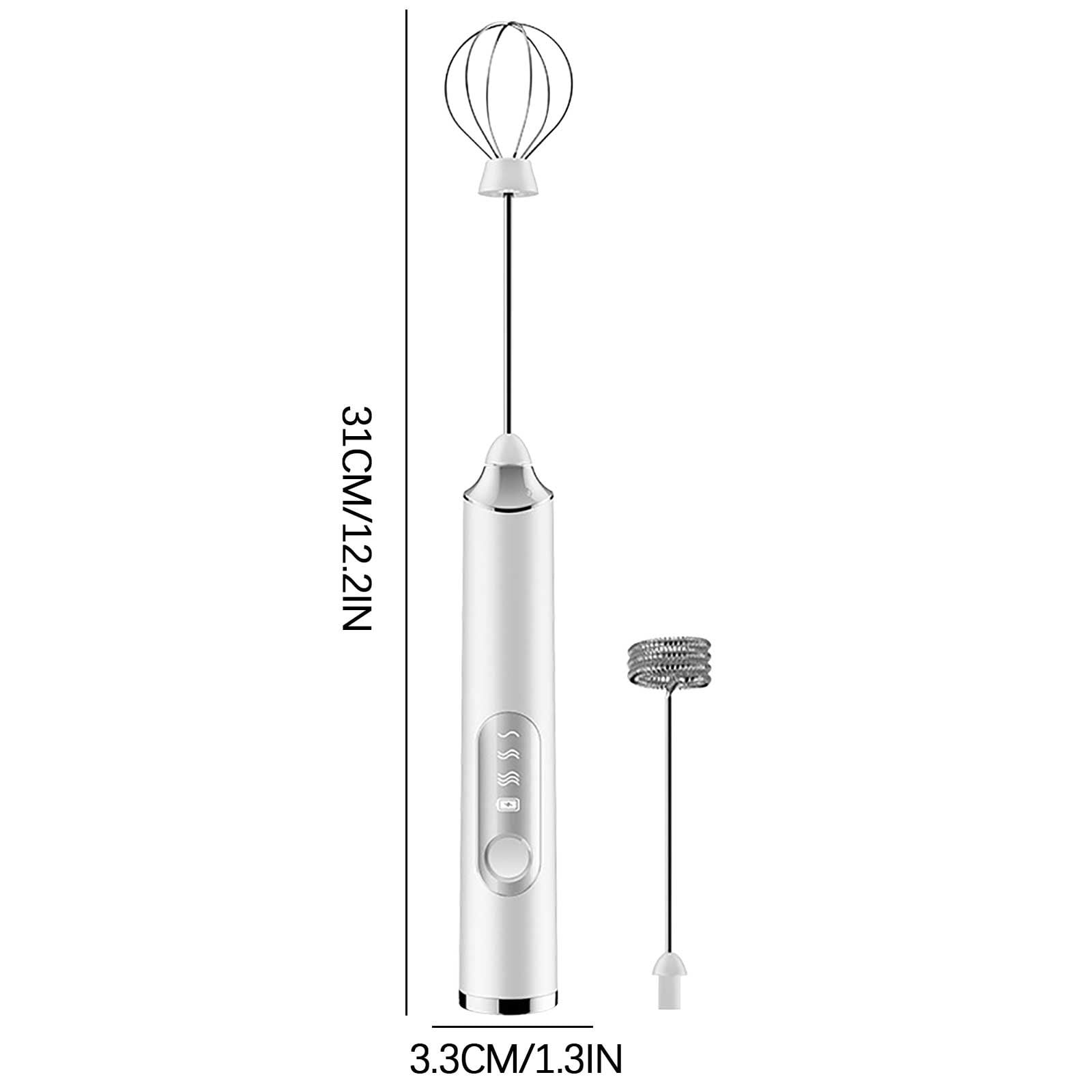 Arestory Milk Frother with USB Charger - 3 Speeds Handheld Mixers, Perfect Frother for Coffee, Matcha, Protein Shake, Milkshake, Whisk for Pancakes, Omelets, Baking, gift & more - White