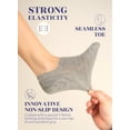 thumbnail image 5 of HUGH UGOLI Women Bamboo No Show Socks | Non Slip Invisible Liner Socks | Soft, Thin & Seamless Low Cut Socks | Black / Light Gray | Shoe Size 6-9 | 6 Pairs, 5 of 7