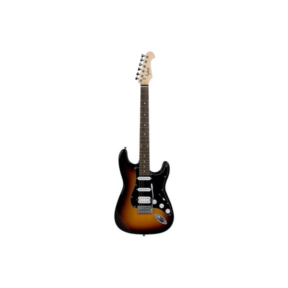Monoprice Cali Classic HSS Electric Guitar with Gig Bag - Sunburst Body, Black Pickguard, Rosewood Fingerboard - Indio Series