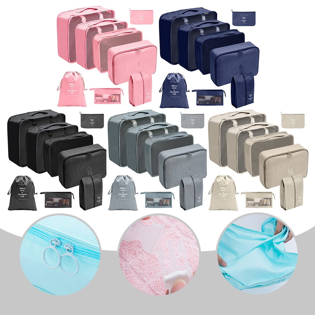 AFQH 8Pcs Travel Organizer Set: Packing Cubes for Efficient Travel! Shoe Tidy Pouch