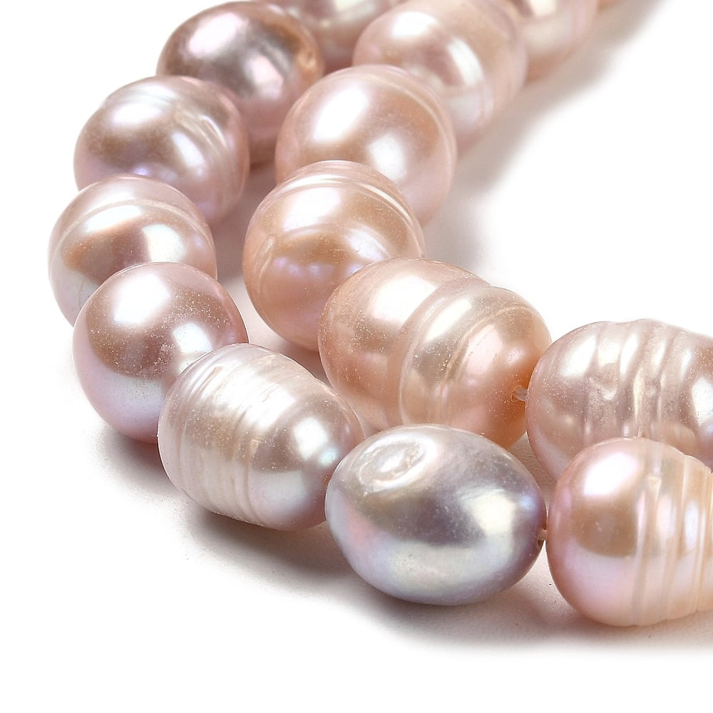 1Strand Natural Cultured Freshwater Pearl Beads Strands Rice Grade AB Rosy Brown 12~14x11~12mm Hole: 0.6mm about 29~31pcs/strand 14.57~14.96''(37~38cm)