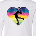 thumbnail image 4 of Inktastic Ice Skating Watercolor Heart Girls Long Sleeve Youth T-Shirt, 4 of 5
