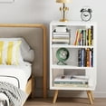 thumbnail image 5 of Night Stand, White Kids Nightstand, Modern End Table with Open Storage, 3-Tier Nursery Bedside Table for Small Space, Living Room, Bedroom, 5 of 13