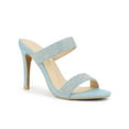 thumbnail image 1 of BLISSFUL STEP Women's Open Toe Stiletto High Heel Rhines Mules Sandals Light Blue 10, 1 of 7