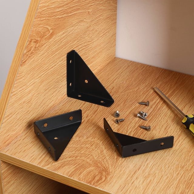 unbranded 10Ud Esquinero De Negro Para Refuerzo De Muebles Con Agujeros Precortados