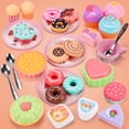 thumbnail image 5 of Juego de té NQ para niñas tetera tazas cubiertos galletas postres helado accesorios de cocina de juguete Regalo para niños de 3 a 6 años, 5 of 5