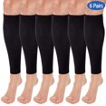 thumbnail image 2 of (6 Pair) Big and Tall Compression Socks for Women and Men 20-30mmHg Open Toe - Plus Size Compression Support Hose Wide Calf for Swelling Pain Edema Recovery Nursing - Black, 2X-Large, 2 of 12