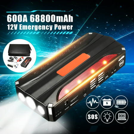 68800mAh 12V Car Jump Starter Power Bank Rechargable Battery 4USB (Best Car Jump Starter Power Bank)
