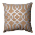 thumbnail image 1 of Pillow Perfect 574950 Silver Geometric Tan Burlap 16.5 in. Throw Pillow, 1 of 1