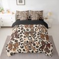 thumbnail image 2 of jejeloiu Leopard Print Bowknot 7-Piece Twin Bedding Sets,Girls Brown Bow Bedding Comforter Set For Girl Kids Reversible, 2 of 8