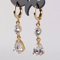 thumbnail image 3 of Grandest Birch Women's Water Drop Shape Cubic Rhinestone Dangling Earrings Eardrops Alloy, Rhinestone Gold, 3 of 7
