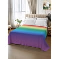 thumbnail image 2 of Rainbow Colors Ombre Cream Flat Sheet Only Twin Size, Soft Breathable Bed Top Sheets for Mattress, Modern Abstract Art Aesthetics Luxury Bedding Flat Sheets for Home Hotel Bedroom Bed Protection, 2 of 9