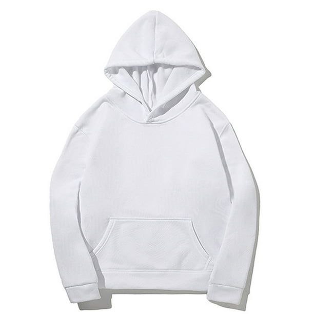 pstuiky Camisas casuales de manga larga para hombre, Sudadera con capucha deportiva de manga larga para hombre, estilo relajado y liso Tops de talla grande para hombre xxl