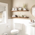 thumbnail image 6 of HOOBRO 39.4" Floating Wall Shelves Set of 2 with Invisible Brackets, Rustic Brown, 6 of 9