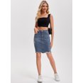thumbnail image 7 of DARING DIVA Women's Denim Above the Knee Pencil Skirt Small Dark Gray Blue, 7 of 7