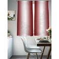 thumbnail image 4 of Red Gradient Sheer Curtains 63 Inches Long 2 Panels Countryside Farmhouse Light Filtering Semi Sheer Window Curtains Drapes for Bedroom Living Room 52"x63", 4 of 7