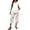 58#White, variant on Summer Outfits Two Piece Sets for Women Capri Set Casual Summer Wide Leg Crop Pants and Top Matching Suits White L