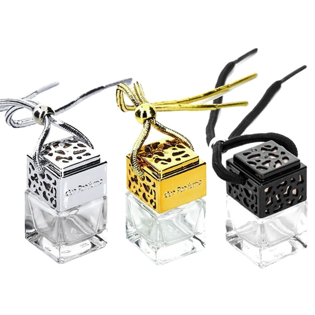 3 botellas de perfume vacías para coche, rellenables, de cristal, para aromatizar el aire.