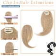 thumbnail image 2 of MY-LADY 2pack 10inches Remy Hair Extensions Short Thick Hairpieces Side Bangs Clip Real Human Hair Bangs Natural Extra Hair Clip Hair Topper for Women #27 Dark Blonde, 2 of 8