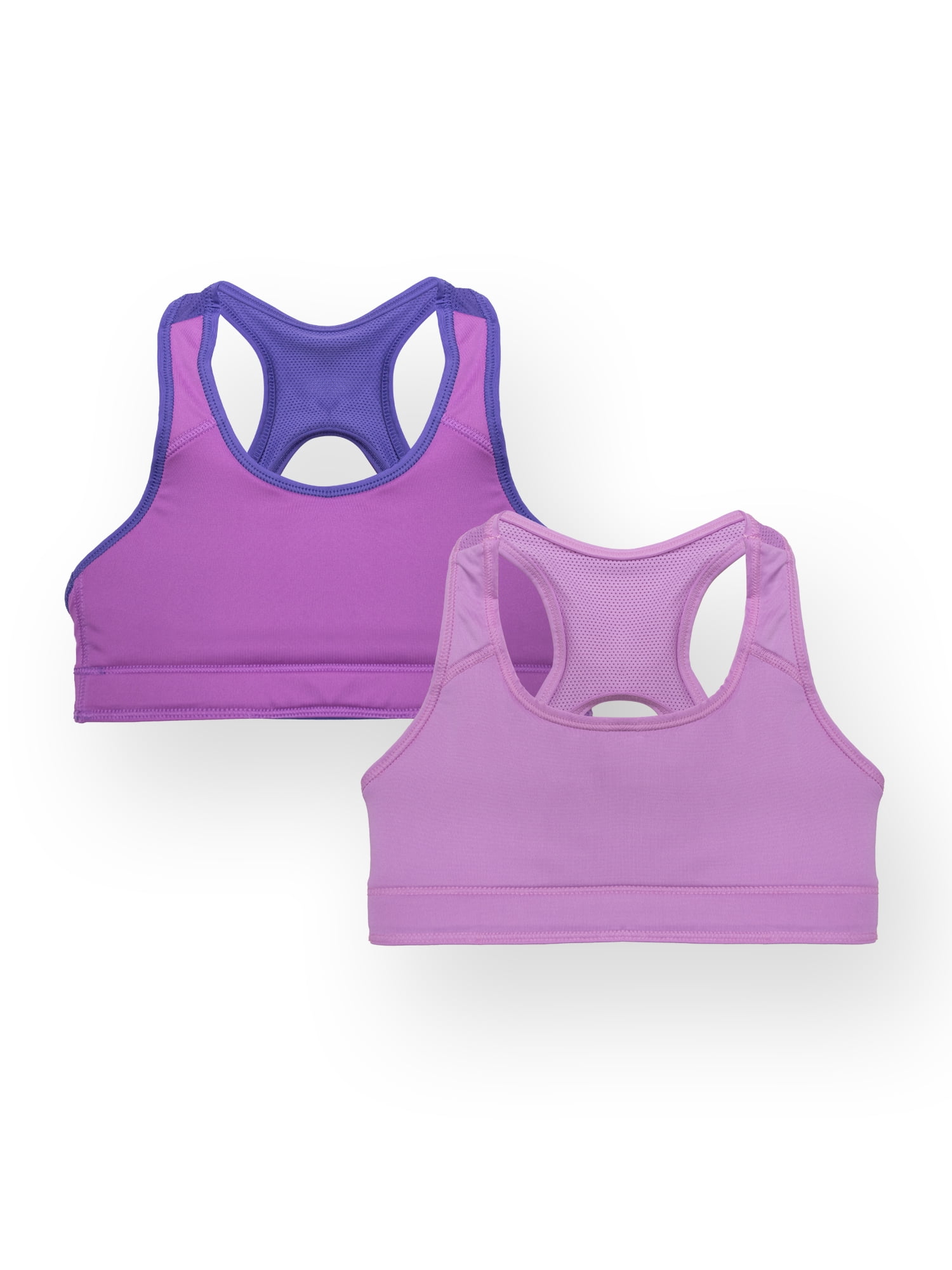 Athletic Works Girls Sports Bra, 2 Pack, Sizes XS-XXL