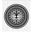 thumbnail image 3 of Black and White Shower Curtain, Ethnic Oriental Folklore Mask Motif with Swirls and Scales Monochrome, Fabric Bathroom Set with Hooks, 69W X 75L Inches Long, Black and White, by Ambesonne, 3 of 3