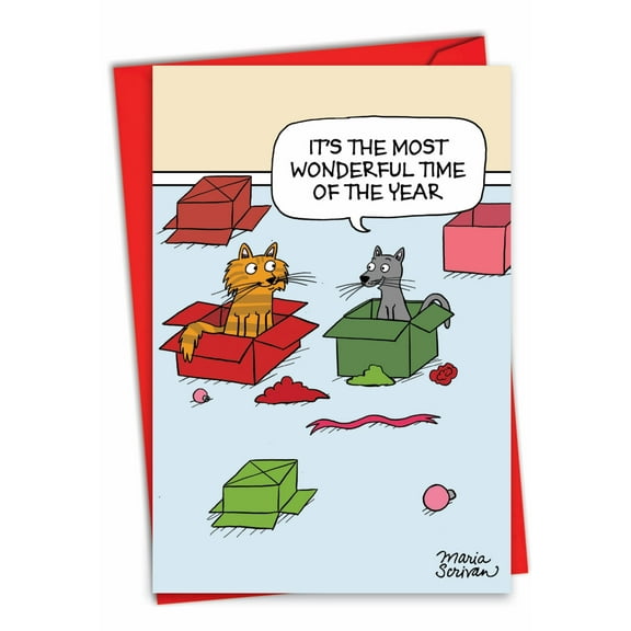 1 Funny Christmas Card with Envelope - Most Wonderful Time C7088XSG