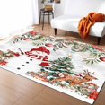 thumbnail image 3 of Winter Snowman Area Rug 2x3ft Christmas Tree Leaves Elk Flower Light Gray Non-Slip Washable Square Rugs Soft Felt Indoor Floor Mat for Bedroom Kitchen Living Room Bathroom, 3 of 8