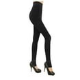 thumbnail image 1 of Gibobby Mujer Invierno Cintura alta Grueso Pantalones sin costuras Color sólido grueso forro polar pantimedias térmicas Leggings Pantalones (Negro, One Size), 1 of 5