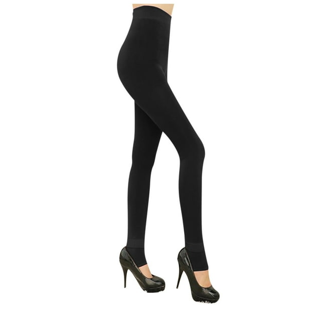 Gibobby Mujer Invierno Cintura alta Grueso Pantalones sin costuras Color sólido grueso forro polar pantimedias térmicas Leggings Pantalones (Negro, One Size)