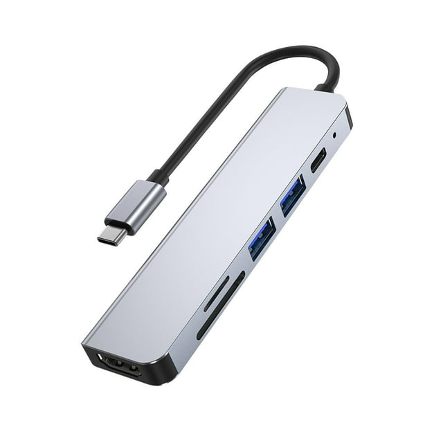 Usb Computer Network Adapters 6In1 Typec Network Hub Multisplitter Adapter with + Pd + Sd + Tf + Usb3.0 + Usb2.0 for Pc Computer Accessories Computer Accessories for Desk