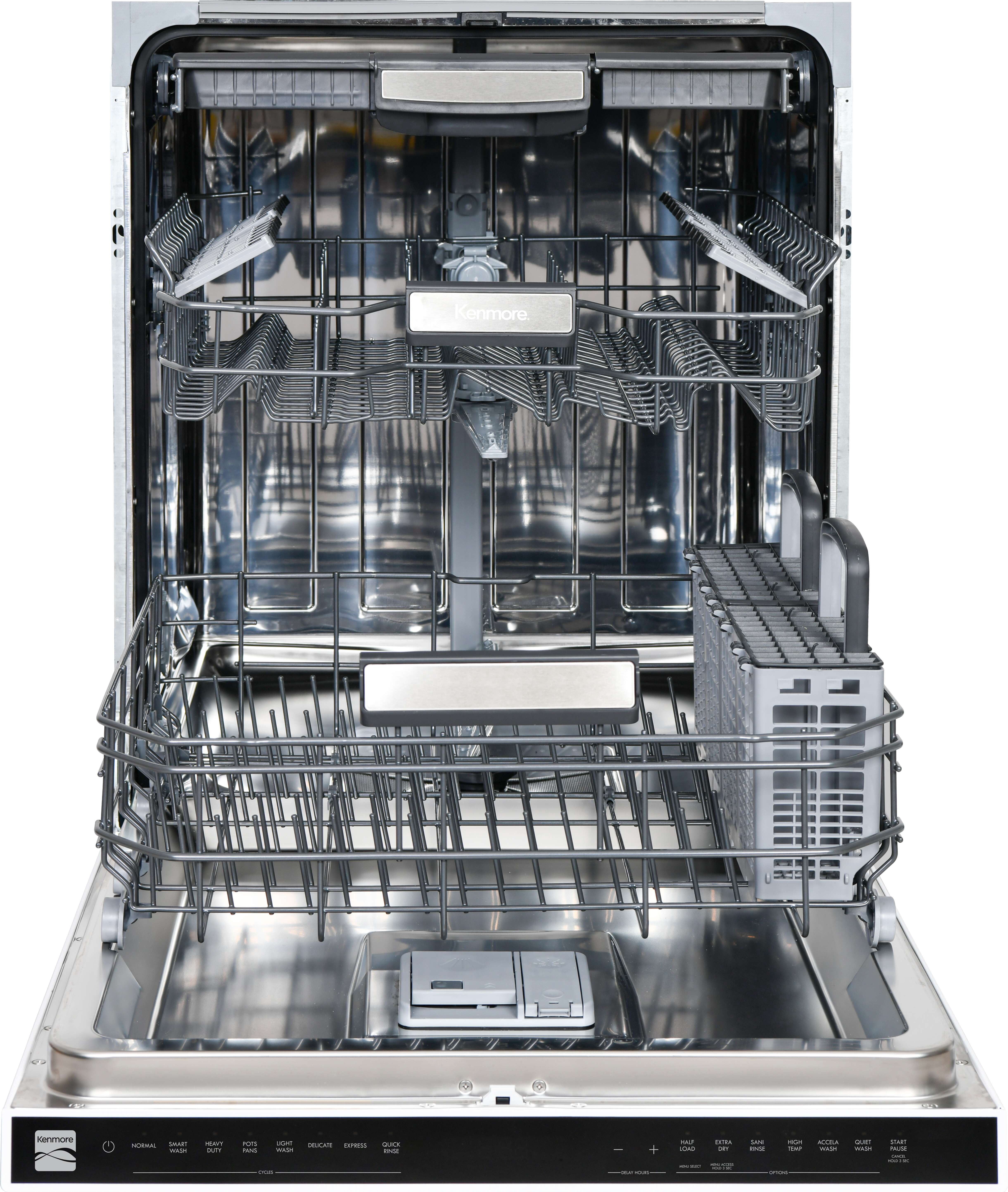 Kenmore 24" Built-in Stainless Steel Tub Dishwasher, EasyFlex 3rd Rack, SmartWash, Energy Star Certified, White