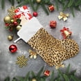 thumbnail image 6 of Leopard Print Christmas Stockings Animal Christmas Presonalized Large Stocking Sock, Set of 1 Xmas Party Winter Decor Candy Bag Family Holiday Gift, 17.7 Inch, 6 of 7