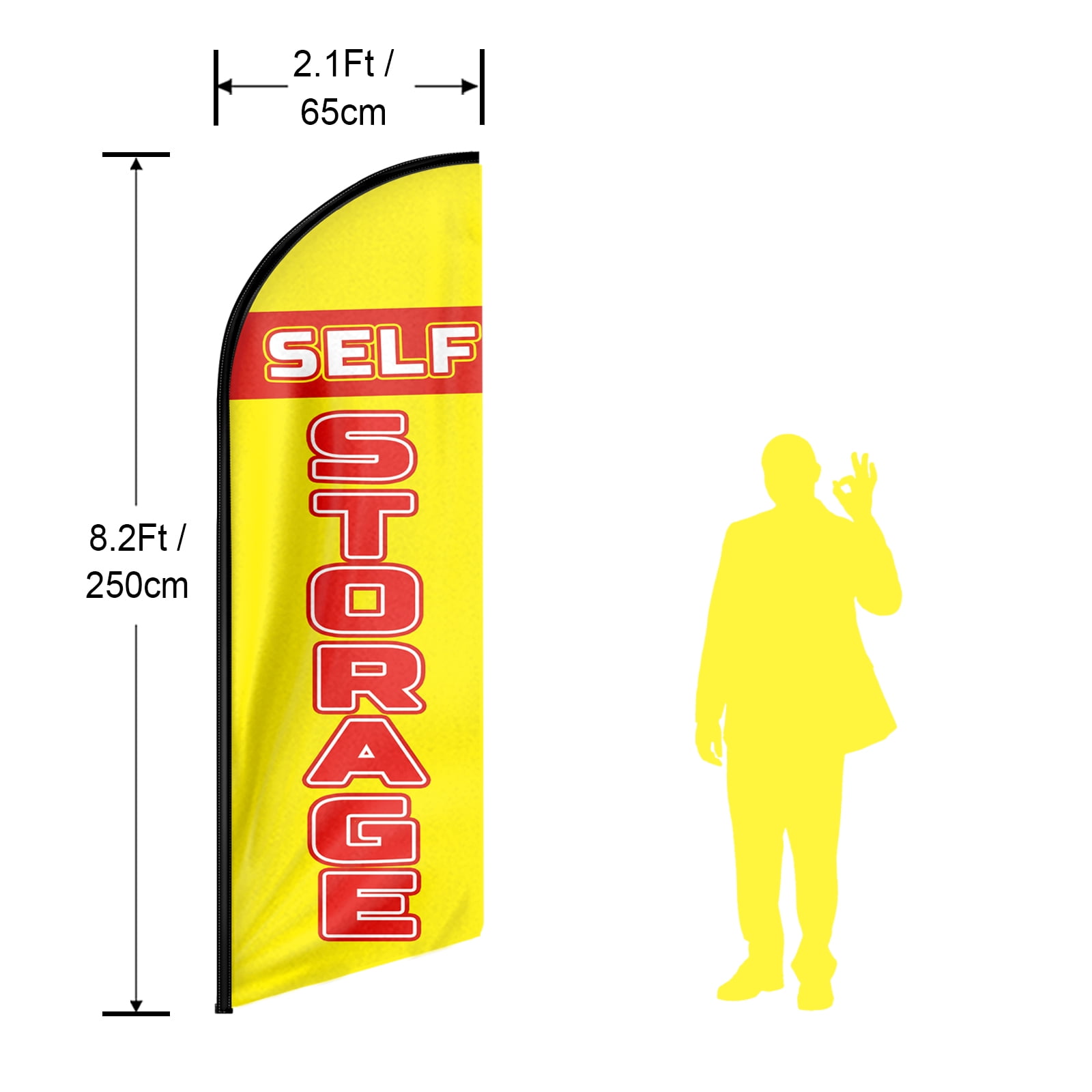 QSUM self storage Sign Feather Flag,8ft self storage Outdoor Advertising Flag, self storage Business Sign,self storage Swooper Flag（Flag Only）