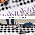 thumbnail image 4 of Purple Lavenders Outdoor Rug 3x5 Ft, Non Slip Washable Area Rug, Spring Floral Black Plaid Farmhouse Patio Rugs Carpet Runner, Large Floor Mat for Indoor/Outdoor Deck Porch Camping, 4 of 8