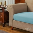thumbnail image 3 of Subrtex Textured Grid Stretchy Washable Sofa Seat Cushion Cover Armchair Loveseat Sofa Protector （Steel Blue, Sofa）, 3 of 7