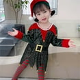 thumbnail image 2 of Gelikeya Girls Christmas Dresses Size 6-7 Party Wear Kids School Performance Funny Clothes Soft Comfortable Christmas Santa Reindeer Outfits (X03 Green, 6-7 Years), 2 of 6