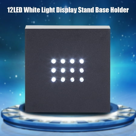 Arm Display Light (12 White LED Light Display Stand Base Holder for Crystal / Glass Art,LED Light Display Stand, LED Display)