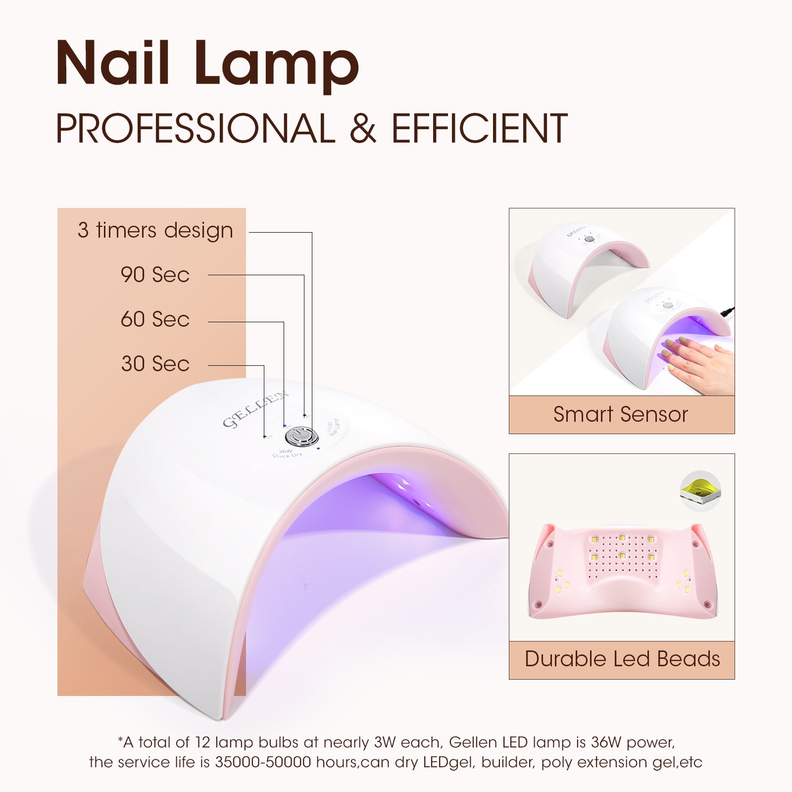 Gellen Gel Nail Polish Starter Kit with UV Lamp, 10 Colors Chocolate Nude Color Gel Polish with 36W Nail Lamp Top & Base Coat Nail Tools Manicure Set, All-In-One Gel Nail Polish Kit