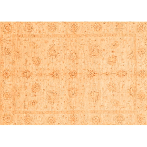 Ahgly Company Indoor Rectangle Oriental Orange Traditional Area Rugs, 7' x 10'