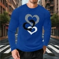 thumbnail image 6 of EchfiProm Mens Navy Graphic Tees Long Sleeve Shirts Waffle Summer Heart Tops for Adult Graphic XL, 6 of 8
