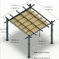 thumbnail image 2 of WildBreak Outdoor Pergola 10 x 10 Feet, Reinforced Frame, with Adjustable Canopy, Gray & Khaki, 2 of 7