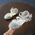 thumbnail image 5 of Lovebay Kids Baby Girls Adorable Sparkly Dress Shoes Party Low Heel Pumps Glitter Princess Mary Jane with Bowknot Silver - 6 Toddler, 5 of 13