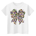 thumbnail image 4 of CCRFTGI Mardi Gras Shirt for Children Girls 10-12 Cute Coquette Bow Shirts Trendy Beads T-Shirt Holiday Crew Neck Gift T-Shirt White 7-8 Years, 4 of 4