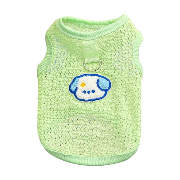 A Lace Up Cotton Pet Short Sleeve Shirt For Small Dogs Cats Breathable Summer Vest