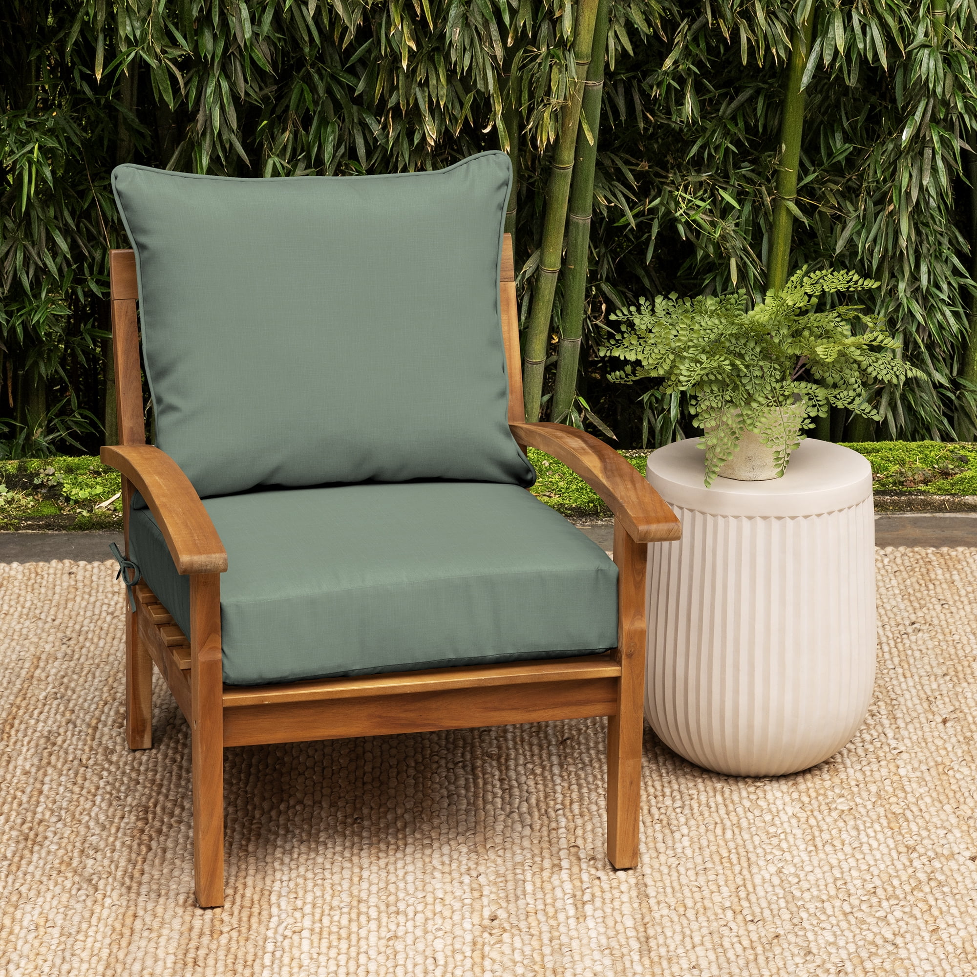 ARDEN earthFIBER Outdoor Deep Seat Cushion Set, 24 x 24, Rain-Proof, Fade Resistant, Deep Seat Bottom and Back Cushion for Chair, Sofa