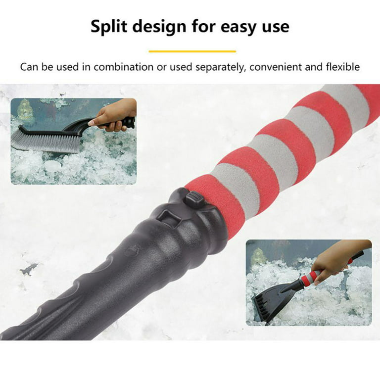 27 Inch Snow Brush and Detachable Ice Scraper with Ergonomic Foam Grip for  Cars, Trucks, SUVs (Heavy Duty ABS, PVC Brush) 