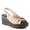 BEIGE, variant on Women's TAMRA Leather Wedge Sandals – Italian Craftsmanship, Bit Décor, Cushioned Footbed, Adjustable Buckle Strap Leather Wedge Sandals